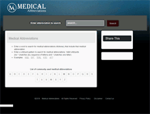 Tablet Screenshot of medicalabbreviations.biz